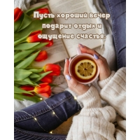 Пусть хороший вечер подарит отдых и ощущение счастья.