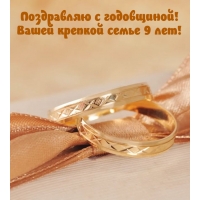 Поздравляю с годовщиной! Вашей крепкой семье 9 лет!