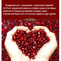 Поздравляю вас с годовщиной, с гранатовой свадьбой!