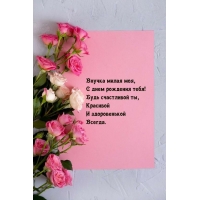 Внучка милая моя, С днем рождения тебя! Будь счастливой ты