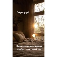 Доброе утро! Народная примета: пришел декабрь — жди Новый год!