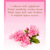 С юбилеем тебя поздравляю! Вечной молодости, счастья желаю.