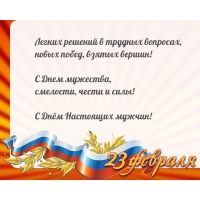 С Днём Настоящих мужчин! Легких решений в трудных вопросах.