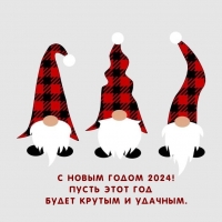 С Новым годом 2024! Пусть этот год будет крутым и удачным.